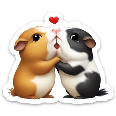 Guinea pig giving kisses sticker