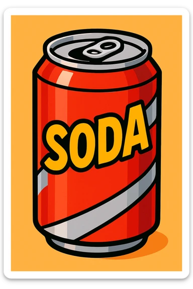 A soda can sticker