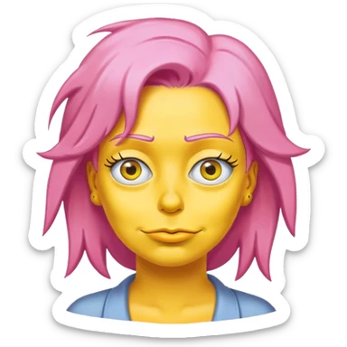 pink hair yellow face woman Simpson sticker