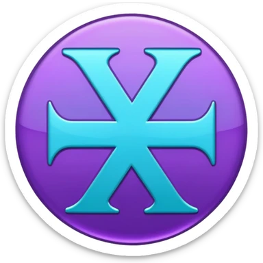 Purple and Cian symbol X twitter sticker