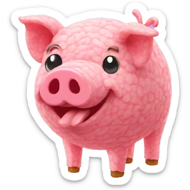 Pig made of sour candy laces and sweets sticker