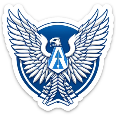 Wings of Freedom logo from Attack on Titan, overlapping blue and white wings, Survey Corps emblem sticker