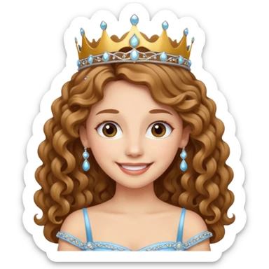 👩🏼‍🦱👸 sticker