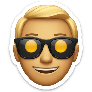 We’re having a good time text with sunglasses sticker