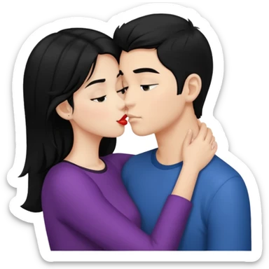 kiss a girl and boy from black hair  sticker