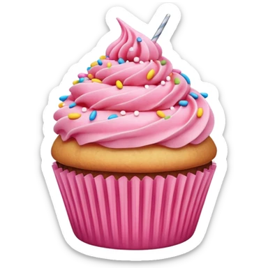 cupcake with pink frosting sticker