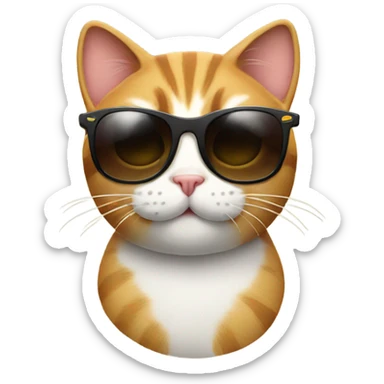 Cat with sunglasses sticker