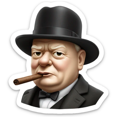 photorealistic Winston Churchill sticker