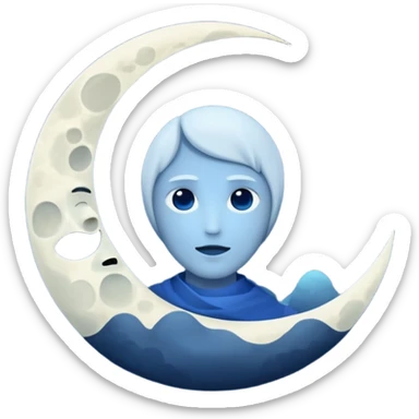 calm night sky, glowing stars and moon, circle avatar, moon without a face sticker