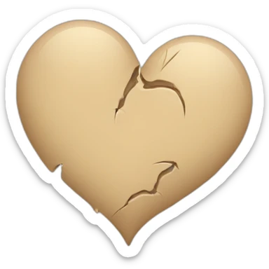 Broken beige heart sticker