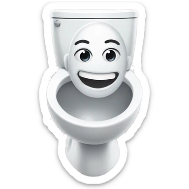 Head and neck coming out of toilet bowl smiling sticker