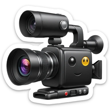 Video camera with elements 1-2 of others emoji sticker