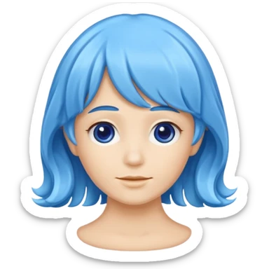 blue wig sticker