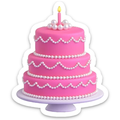 pink cake decorated with pearls sticker