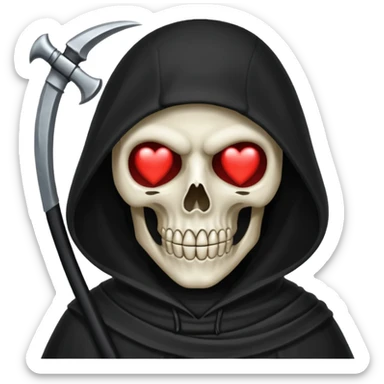 heart eyes reaper sticker