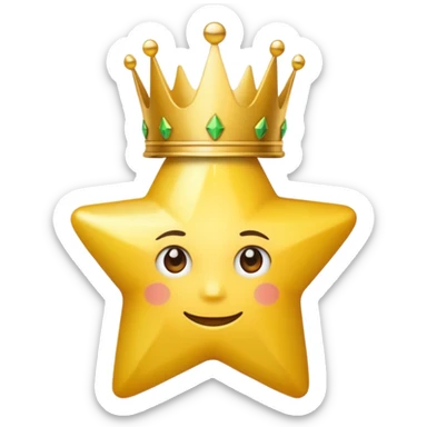 gold star with a crown, representing the word 'Elite', apple emoji style sticker
