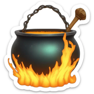 magic halloween cauldron sticker