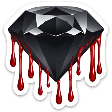 Black diamond with blood drips sticker