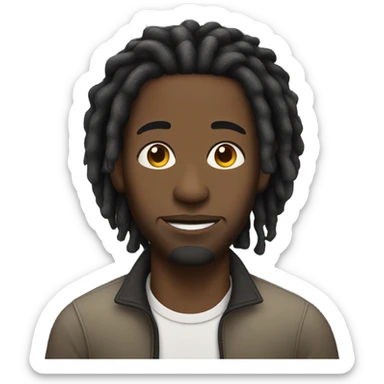 black man-dread locks- say no facial hair sticker