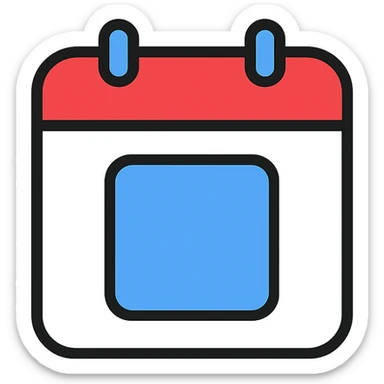 icon logo for an open source self-hosted calendar app, inspired by the Fantastical app, modern, clean, with a calendar page motif, in color outline style sticker