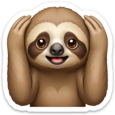 sloth shock face with hands on face sticker