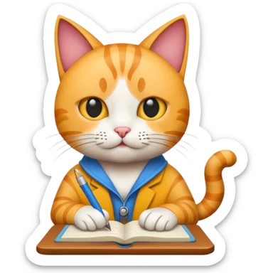 code writing cat sticker