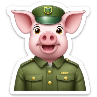 pig in green military helmet with Z on it sticker