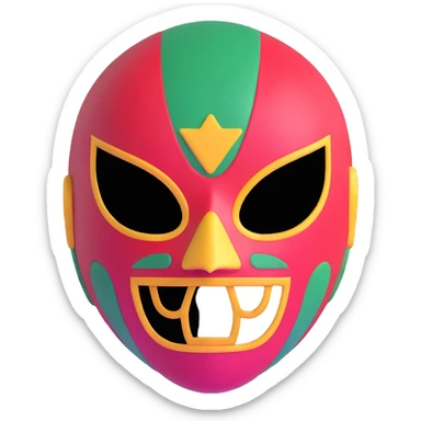 black and yellow luchador mask sticker
