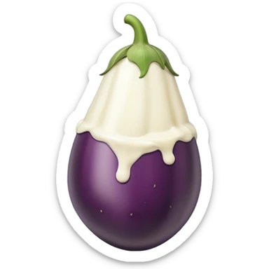 Eggplant with white sauce on it sticker