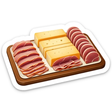 cold cuts (ham & cheese on a rectangular platter) sticker