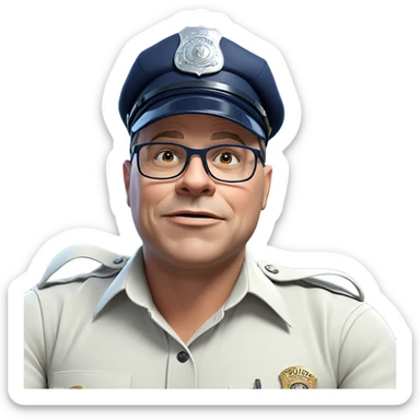 police officer portrait in hat sticker