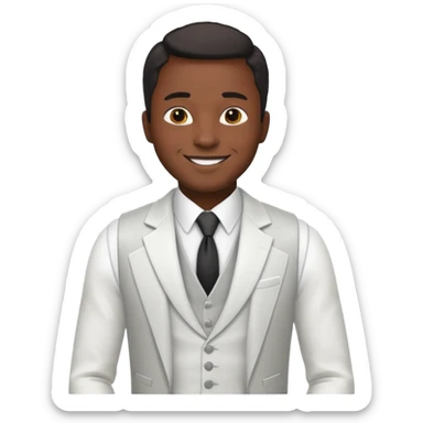 businessman, black skin, white suit vest sticker