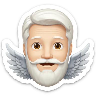 angel white hair and white beard sticker