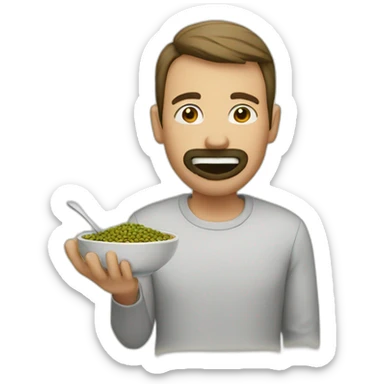 man eating lentils sticker