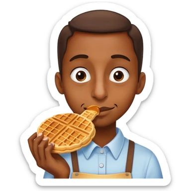 Nose with large nostrils smelling waffles sticker
