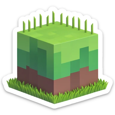 minecraft grass block sticker