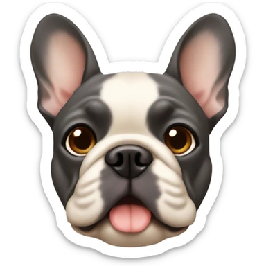 small dark grey and tan french bulldog  sticker