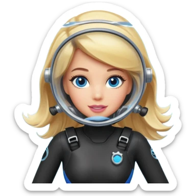 Barbie scuba diving sticker
