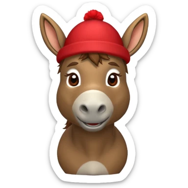 donkey with red hat sticker