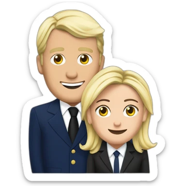 Marine Le Pen embrasse Macron sticker