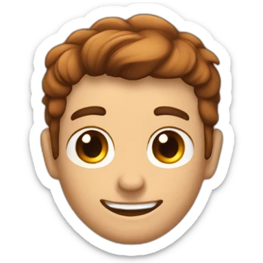 Homme ride chauve avec yeux marrons sticker