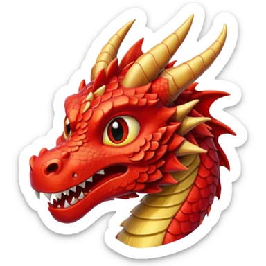 dragon de color rojo sticker