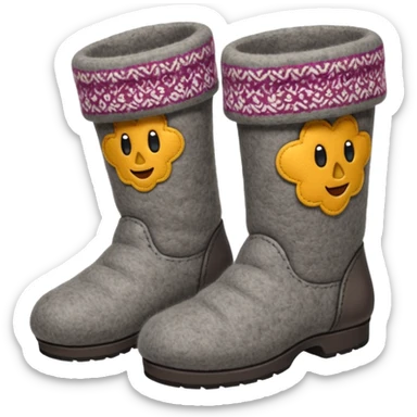 Russian felt boots made entirely of felted wool sticker