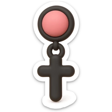 BLACKPINK-inspired gothic earring, no hearts, soft and round, black and pink sticker