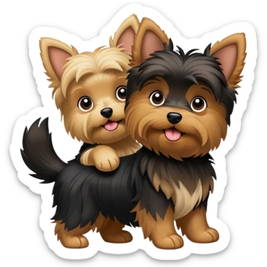 Yorkies at play sticker