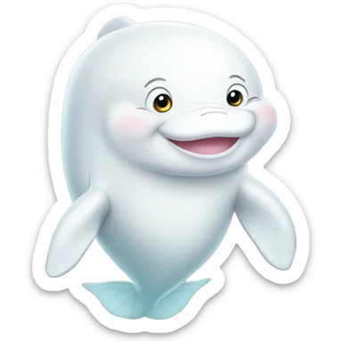 Beluga whale cute no background   sticker