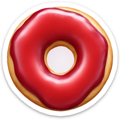 red heart shaped aesthetic donut sticker