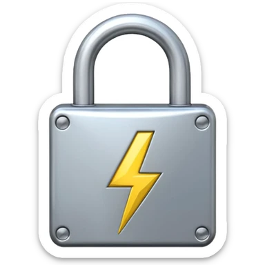 padlock emoji with a lightning bolt overlaid  sticker