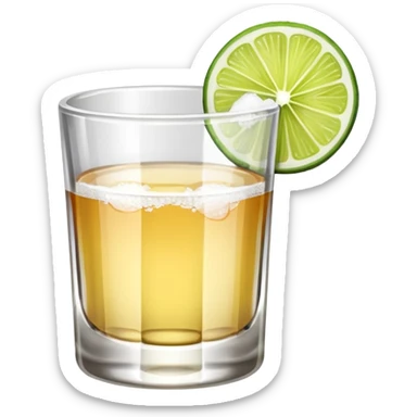 tequila shot, salt, and lime sticker