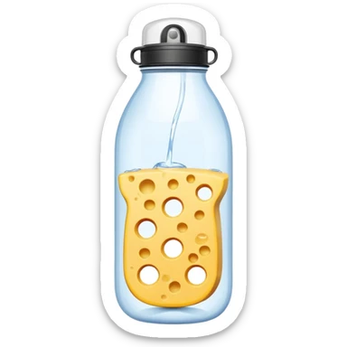 zenful computer mouse water bottle on cheese sticker